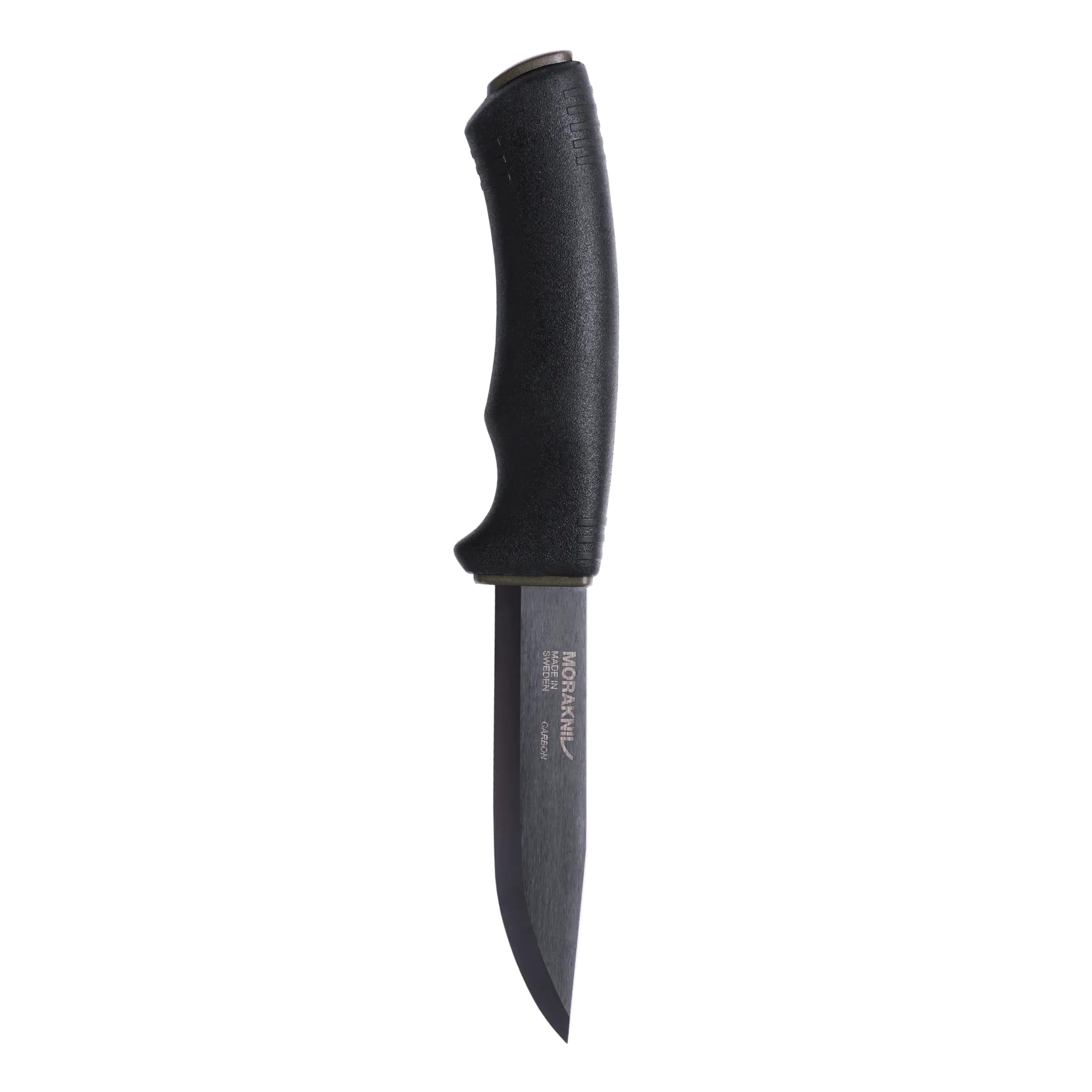 Morakniv Carbon Steel Fixed-Blade Bushcraft Survival Knife with Sheath and Fire Starter, Black, 4.3 Inch