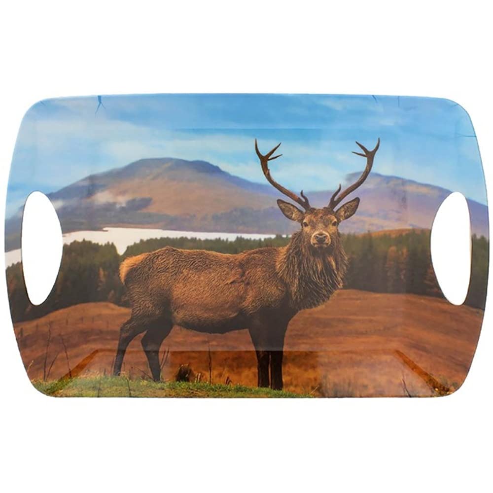 Lesser & Pavey Brown Melamine Large Serving Tray/New Wildlife Design - Stag