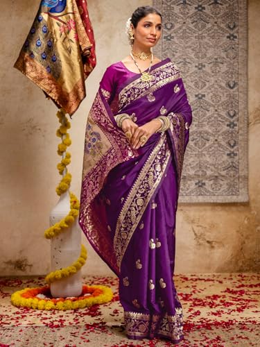 Image of SIRIL Women's Paithani jacquard Silk Saree |Chandrakor Paithani jacquard Saree With Unstitched Blouse Piece