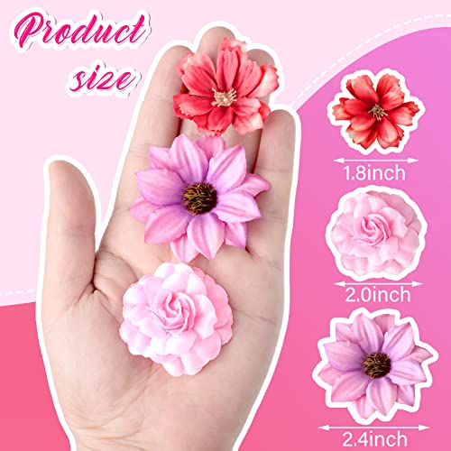 Hoteam 100 Pcs Faux Flower Heads Silk Artificial Plum Blossom Heads Diy Fake Mini Flowers Assorted Silk Decorative Flowers Daisy Roses Craft Supplies For Wedding Party Wreath Cake Vase Decoration thumb #1
