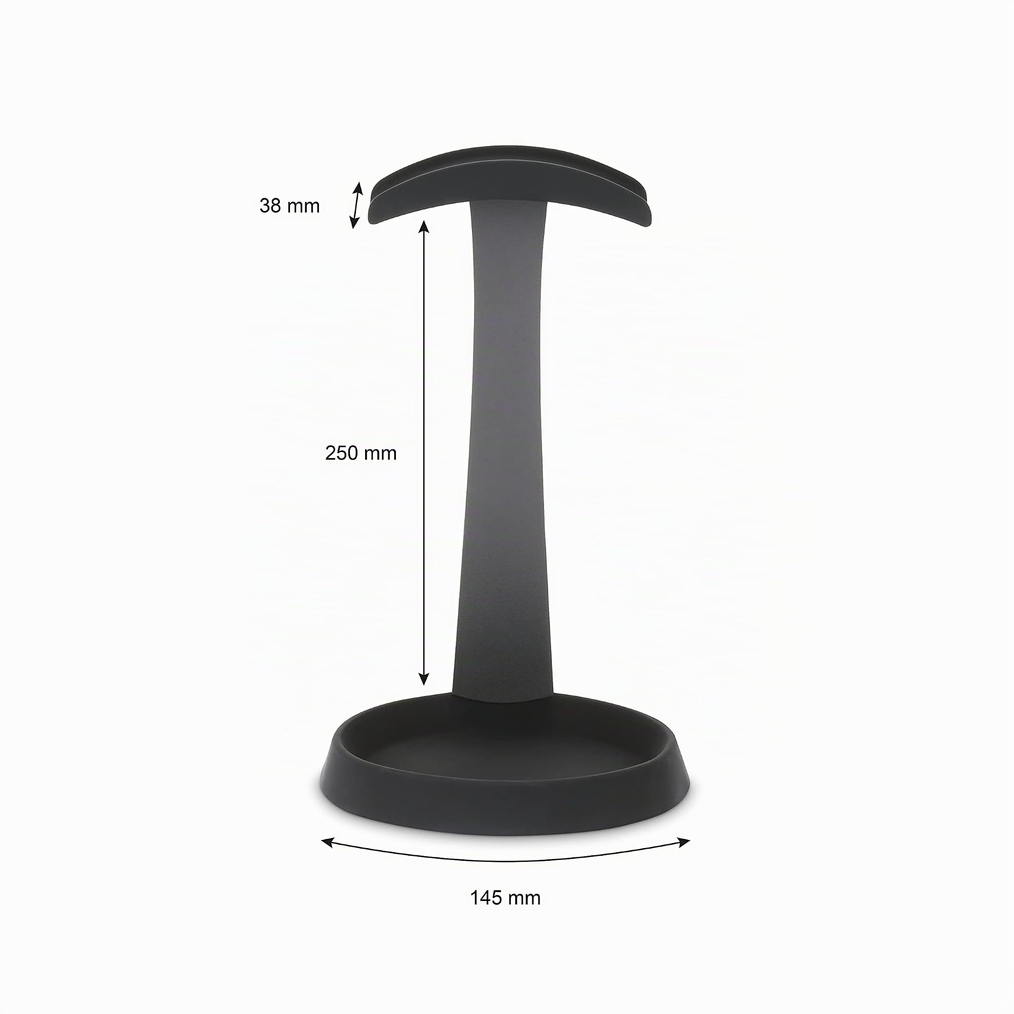 Dynavox supporto per cuffie KH‑1000, supporto universale con corpo in metallo per gaming‑headset e cuffie over‑ear, con appoggio in silicone per l’archetto e vano per il cavo, nero