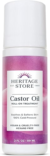 HERITAGE STORE Tratamiento nutritivo roll-on de aceite de ricino, hidratación específica para el cuidado de la piel, cuidado del cabello, envoltura