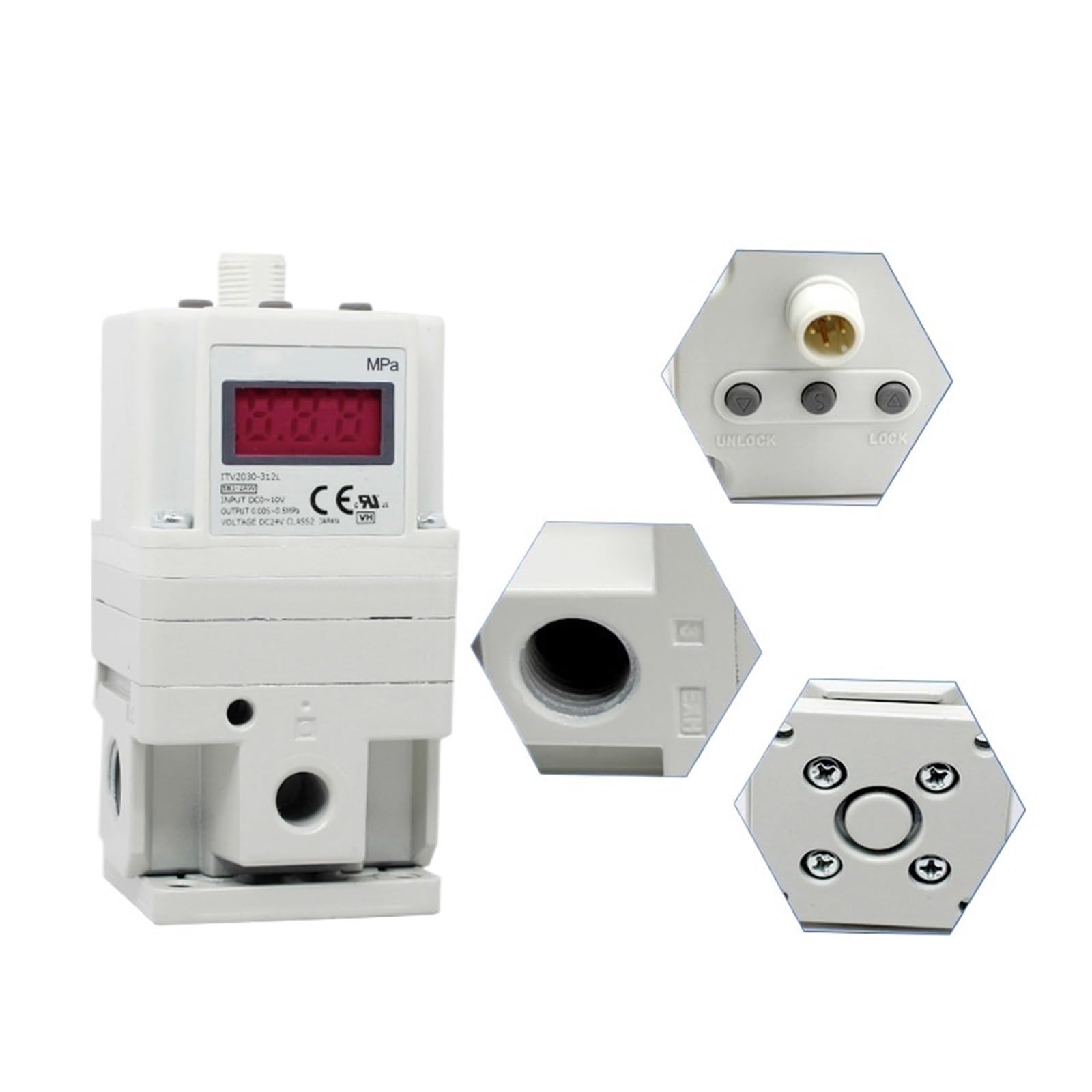 1PCS ITV1010 ITV1030 ITV1050 electronic vacuum regulator pneumatic regulator proportional regulator proportional solenoid valve (Color : ITV1010-312L)