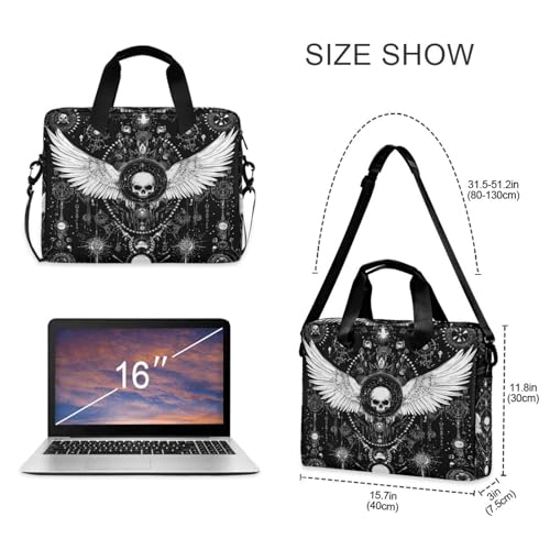 Maletín para portátil 15.6" negro con diseño calavera miniatura 4