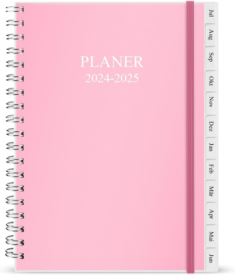 Kalender 2024-2025, A5-Wochenplaner 2024-2025 mit Monatsregistern, Jul 2024-Jun 2025