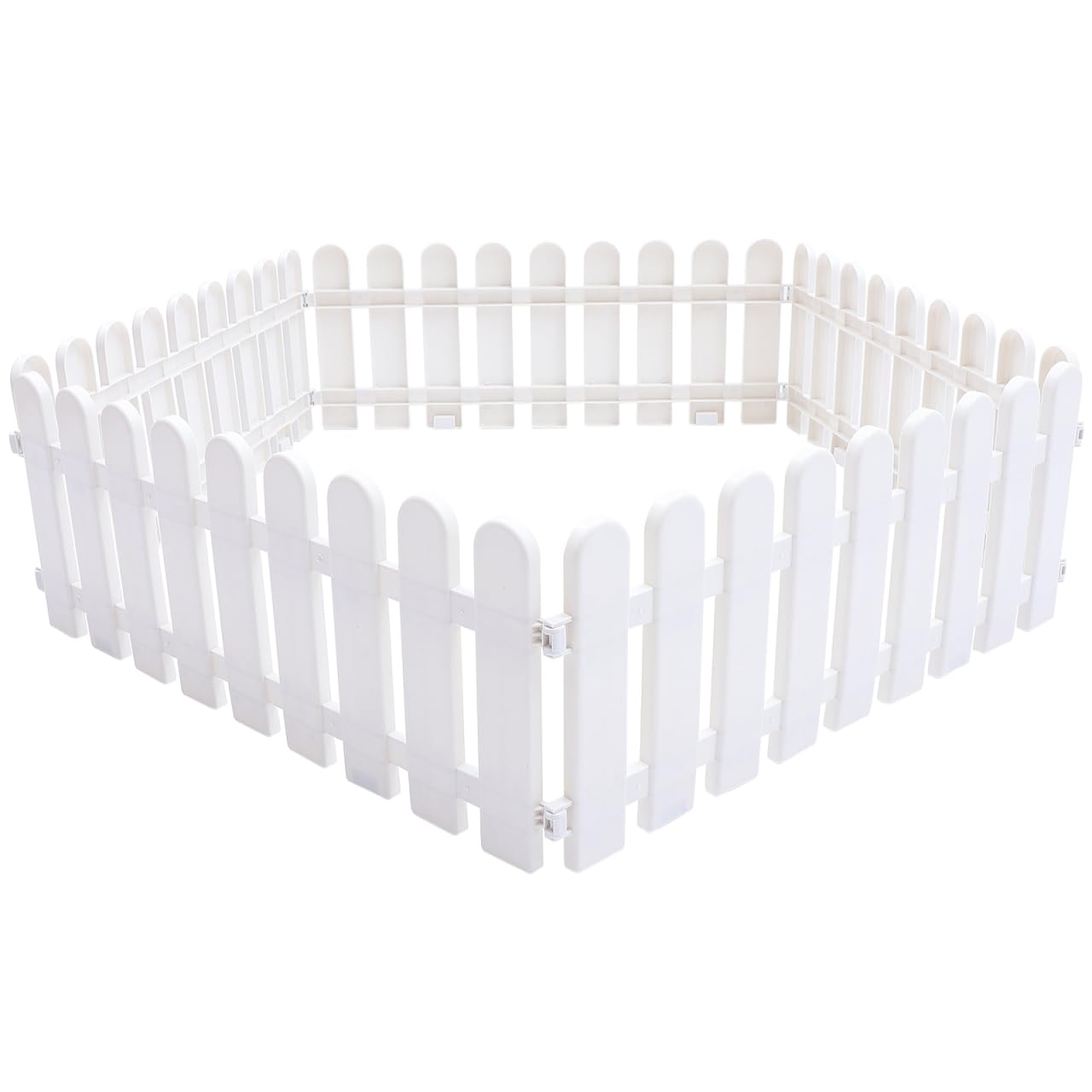 UPKOCH 5Pcs Durable Plastic Garden Fencing Outdoor Decorative Border for Lawn Edging Versatile White Patio Fence Panels for Flower Beds Driveways Pathways Protective Easy to Install