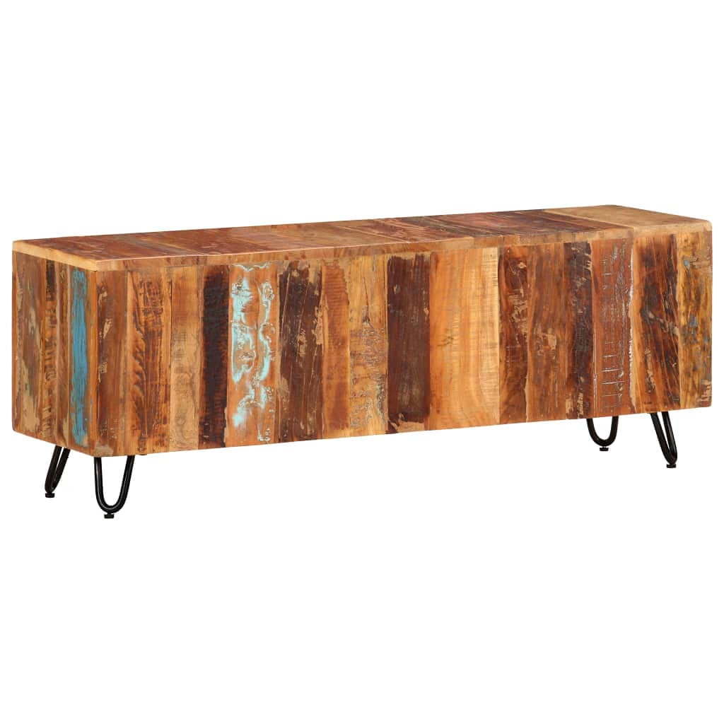 vidaXL Mobile Porta TV 110x30x40 cm in Legno Massello Riciclato
