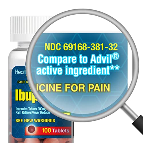 Image of HealthA2Z Ibuprofen 200mg | Pain Relief | Body Aches | Headache | Arthritis | Cramps | Back Pain | Fever Reducer (100 Count)