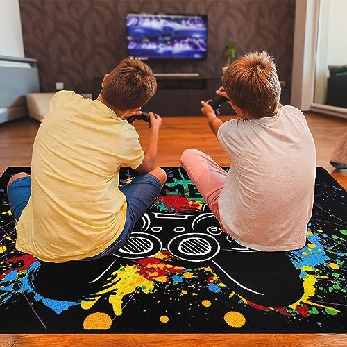 VSIWB Gaming Area Rug for Bedroom Boys Colorful Game Controller Carpet Non-Slip Washable Printed Gamepad Kids Play Mat for Gamer Teen Adults Living Room Playroom Kids Room Decor,5'2"x3'3" 6 51 XPVCVtEL. AC