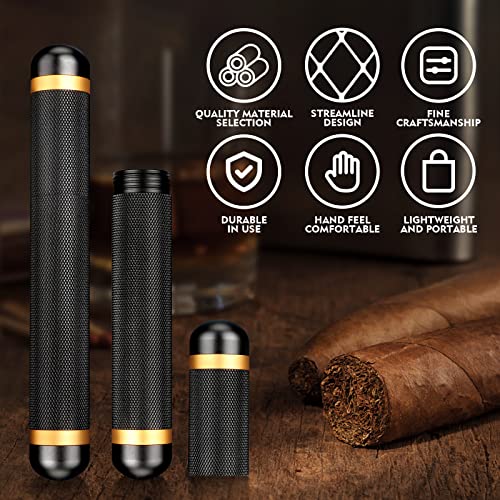 Scotte Aluminum Cigar Tube Elegant Cigar Holders 2 Colors (Black) - Thumbnail 4