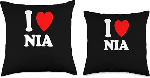 Miniatura 3 de I Heart (Love) Nia Designs I Heart (Love) Nia Cute Matching Couple Spouse Married Throw Pillow, 16x16, Multicolor