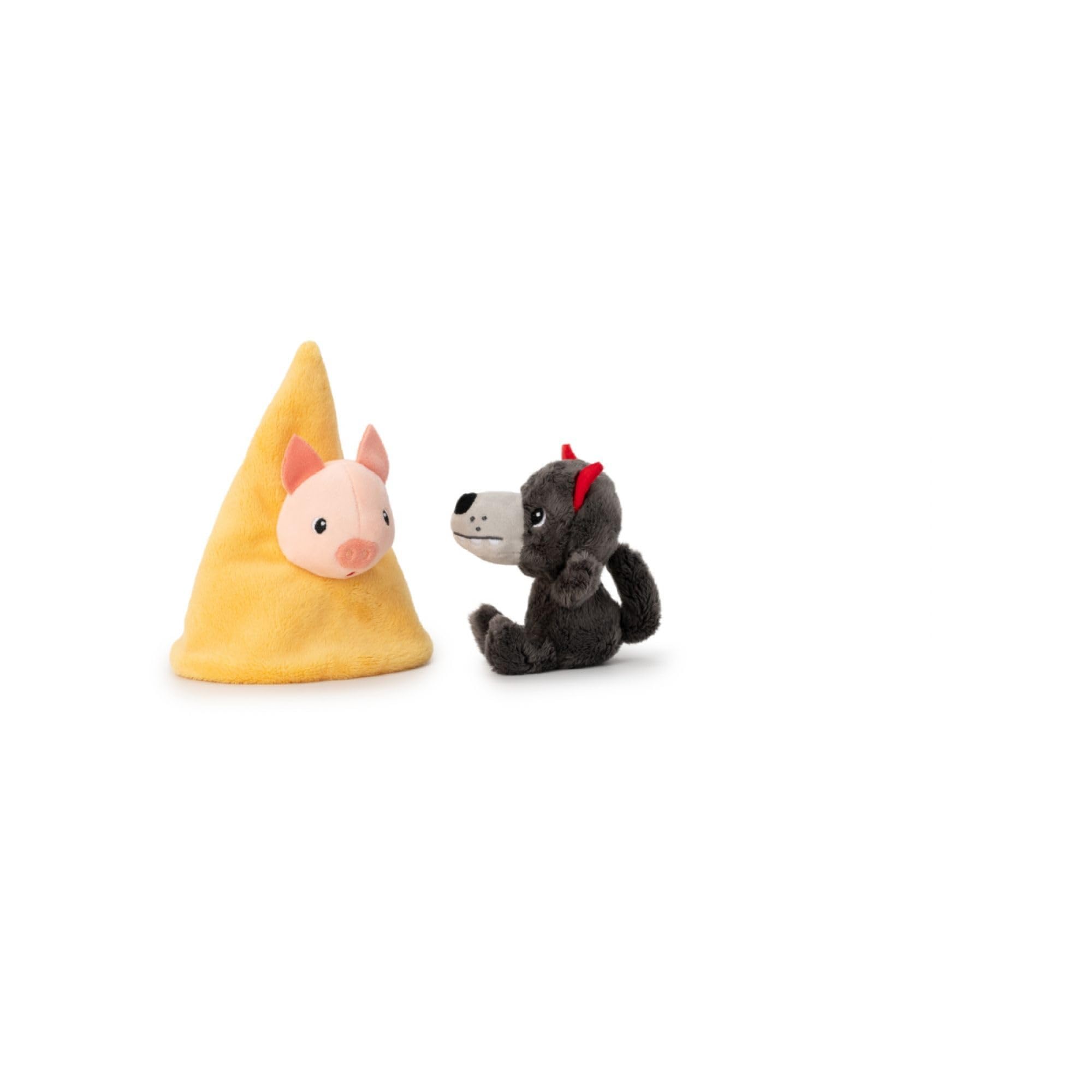 Lilliputiens - Haus des Wolfs und der DREI kleinen Schweinchen - Stoffspielzeug inspiriert vom berühmten Märchen mit Figuren und Häusern - Fördert Feinmotorik und Fantasie - Ab 18 Monaten - 83490