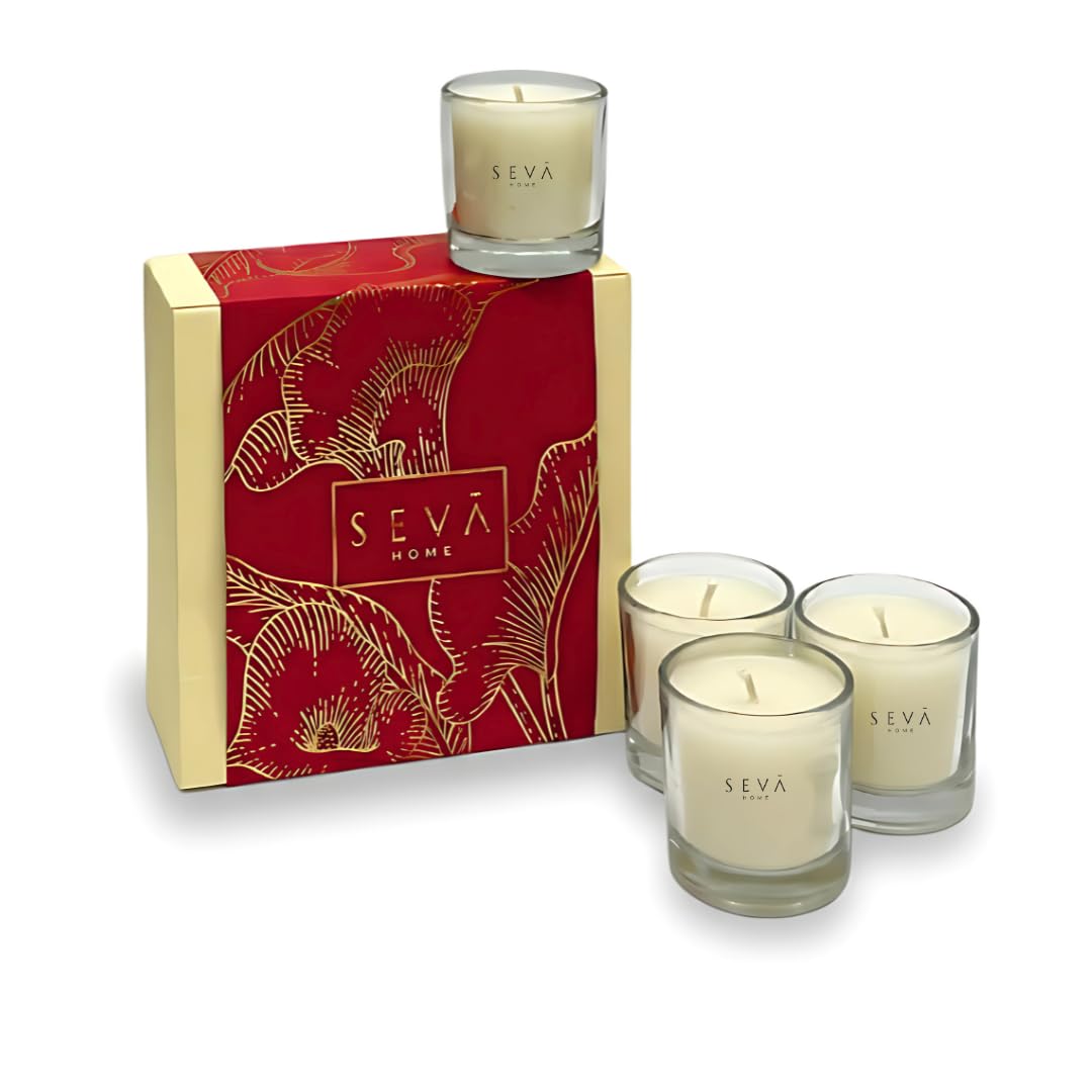 SEVA HOME Celebration Shot Glass Scented Candles (Set of 4) | Elegant Home Decor & Long-Lasting Fragrance | Floral, Fresh & Fruity Aromas | Premium Gift Set-image-36