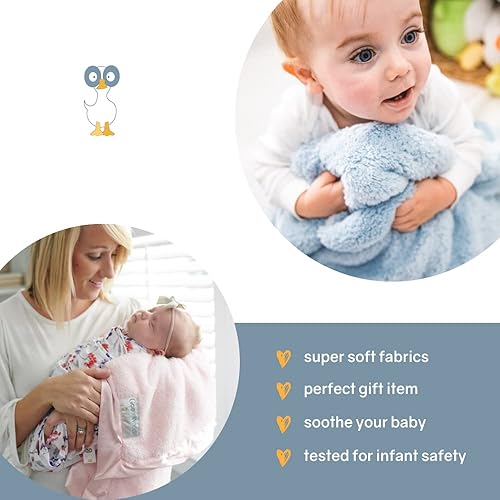 Miniatura 3 de GooseWaddle Manta de lujo suave y sedosa para bebé, con ribete satinado, 100% poliéster, lavable a máquina, relajante para guardería o cuna (14 x 14