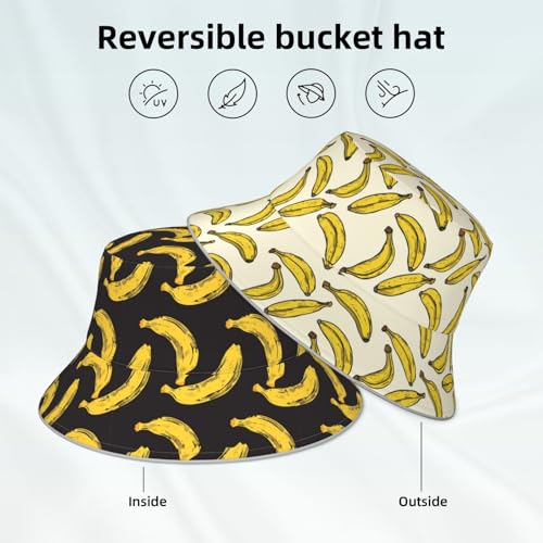 Image of Bucket Hat Double-Side-Wear Reversible Sun Hat Beach Travel Hiking for Women Men