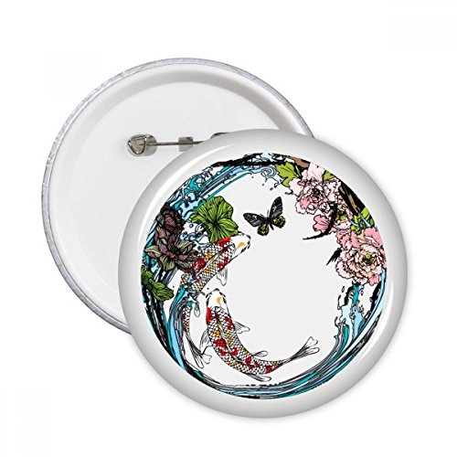 Badge bouton pivoine lotus DIYthinker multicolore XL pour décoration textile et customisation
