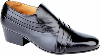 Herren-Vamp-Schuhe, weich, schwarzes Leder, kubanischer Absatz