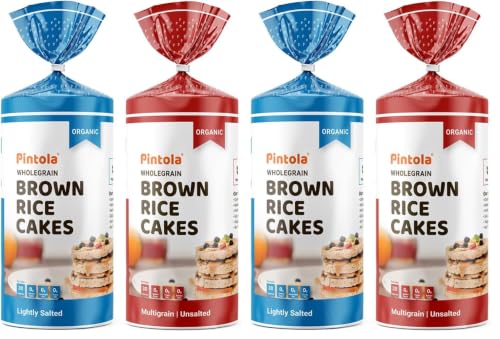 Image of Pintola Organic Wholegrain Brown Rice Cakes Combo Pack (All Natural) (Multigrain and Lightly Salted) (130 g x 2) (Pack of 2)