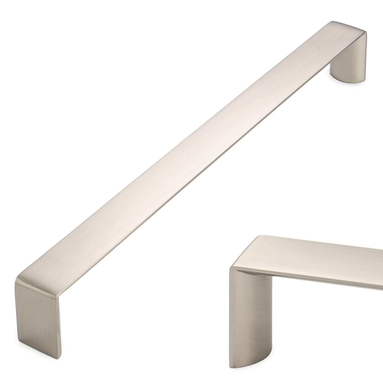 KOOFIZO 1 Pack 8-4/5 Inch Brushed Nickel Kitchen Cabinet Pulls Satin Silver Cabinet Handles Nickel Cabinet Hardware for Kitchen Cabinets 1912 Drawer