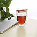 NimaTea Glass Mug Set of 2, 12 Ounces Each, Double Wall Insulated Drinking Cup with Bamboo Lid, Also Good as Tea, Coffee and Wine Cups. Keeps Warm and Cold Drinks Longer. Comfortable to Touch