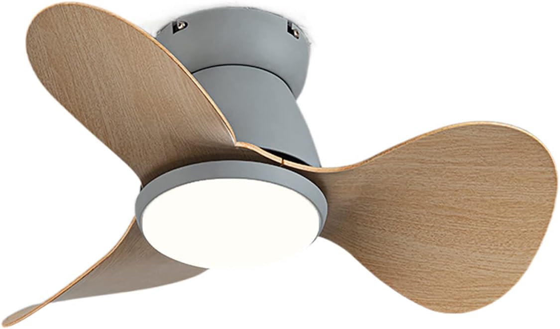 YUEGOO Ceiling Fans with Lamps,Ceiling Fans with Lights Bedroom with Remote Control Fan Ceiling Light Ledaron Silent Fan Light Ceiling Modern Dimmable Ceiling Light for Living Room Lounge/Wood Grain G