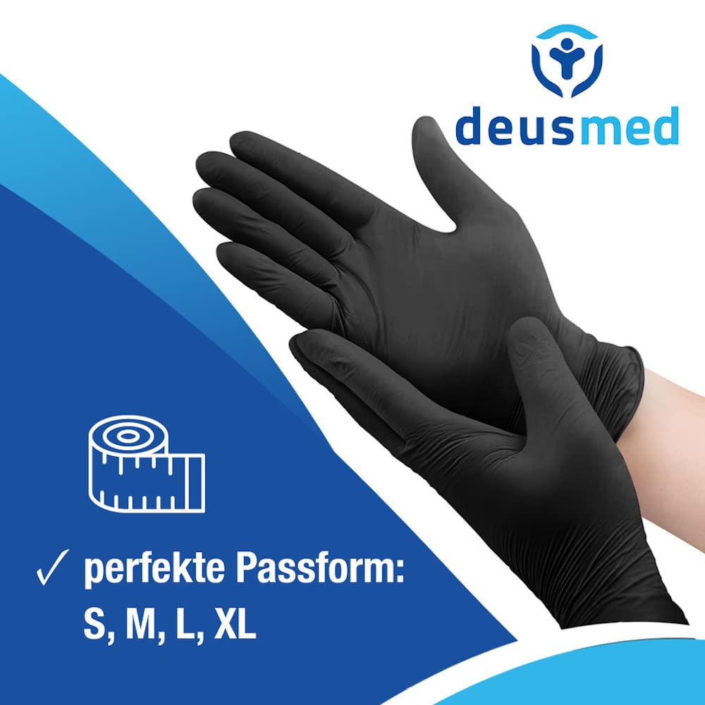 Einweghandschuhe schwarz, Nitrilhandschuhe L, Einmalhandschuhe mit 1000 Stück / 10 Boxen, Handschuhe Einweg, puderfrei, latexfreie Gummihandschuhe, Nitril Handschuhe in S, M, L, XL verfügbar