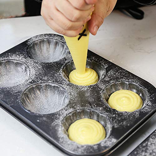 Waylenbo Madeleine- Pan 2 Pack, 12-Cavity Nonstick Shell-shaped Madeleine- Mold Cake Pan, Carbon Steel Baking Sheet Cookies Tray for Oven Baking, Even Heat Distribution, Dishwasher Safe by Waylenbo - Image 3