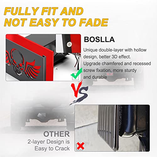 Boslla Trailer Hitch Cover, Skull Metal 2" Inch Tow Rear Receivers Plug Covers Black With Stainless Steel Pin Bolt For Trucks, Rv, Cars (Skull) #TOP4