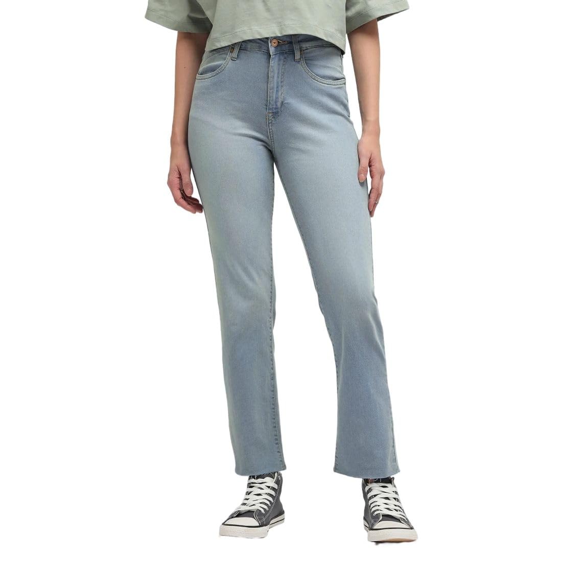 flying machine Women's Straight Fit Jeans| Solid | High Rise | Stretchable | Jeans for Woman-picture-37