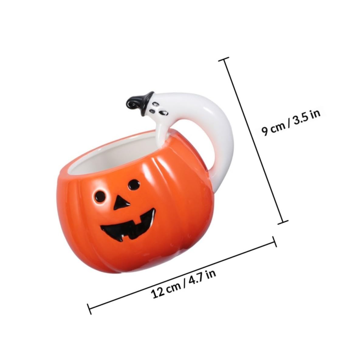 Healeved 2 Piezas Tazas como Café y Leche Creativas y Prácticas de Cerámica Forma de Calabaza para Bebidas en Fiestas Temáticas de Halloween