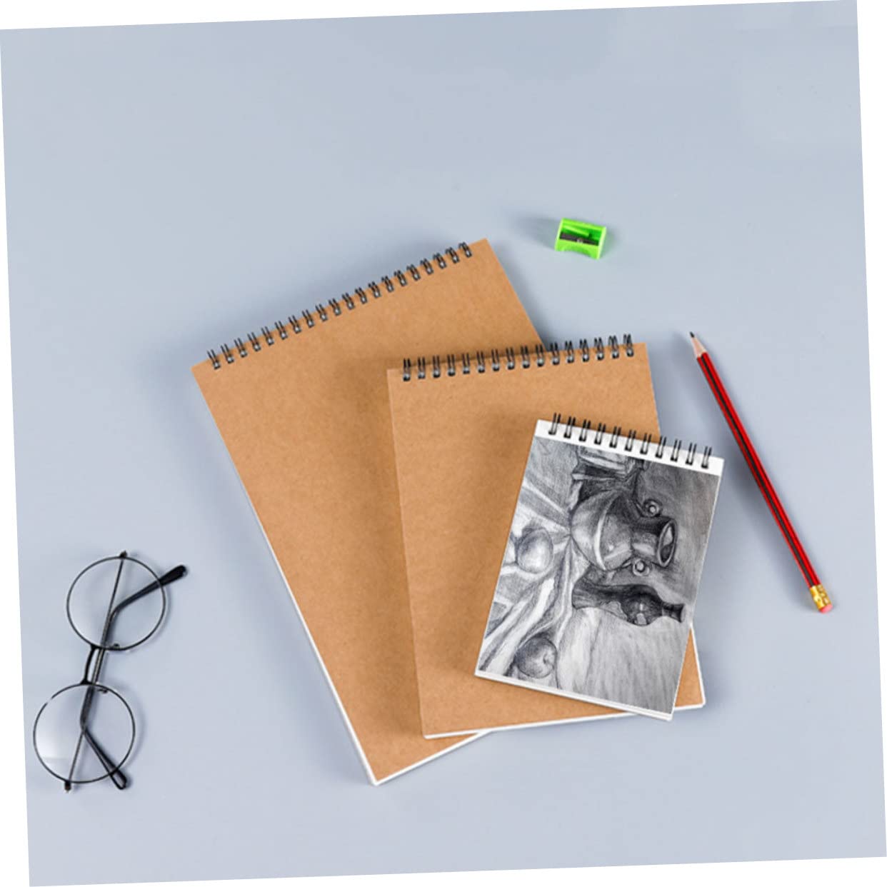 2pièces Carnet De Croquis Lot De Carnets à Dessin Vierges Avec Couverture Kraft De Rotation Pour Étudiants Et Artistes Parfait Pour Dessin Esquisses
