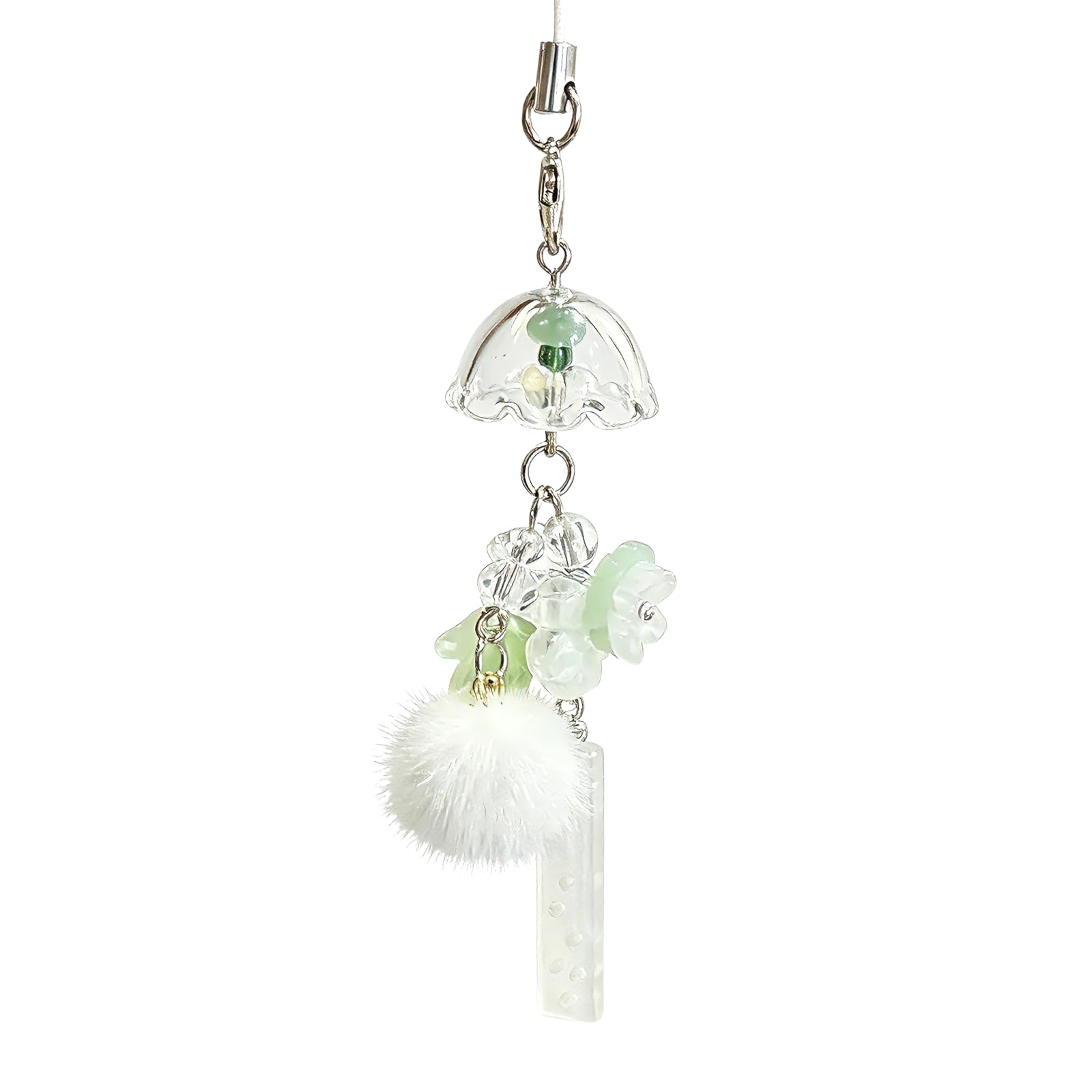 Jellyfish Phone Charms Aesthetic Y2K Cell Phone Charm Cute Strap Accessories with Star Heart for Camera Decor Green Flower Animal