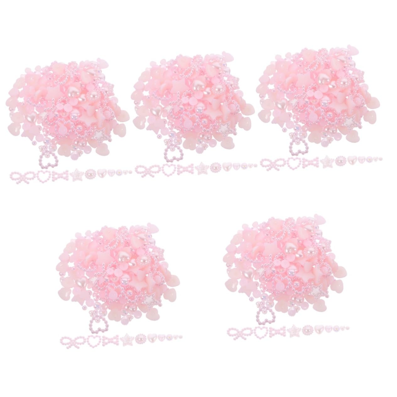 5 pezzi Nail Charms per fiocchi piatti e decorazioni per nail art e manicure Versatili accessori per nail art