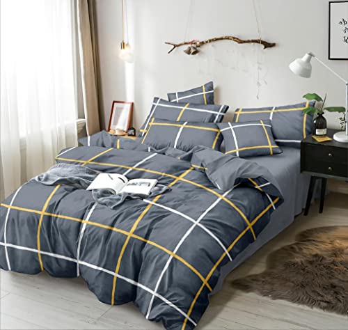 Image of CHHILAKIYA 6D Microfiber King Size Double Bedsheet Combo Pack of 2 Along with 4 Pillow Covers (Multi 7) (Multicolor 15)