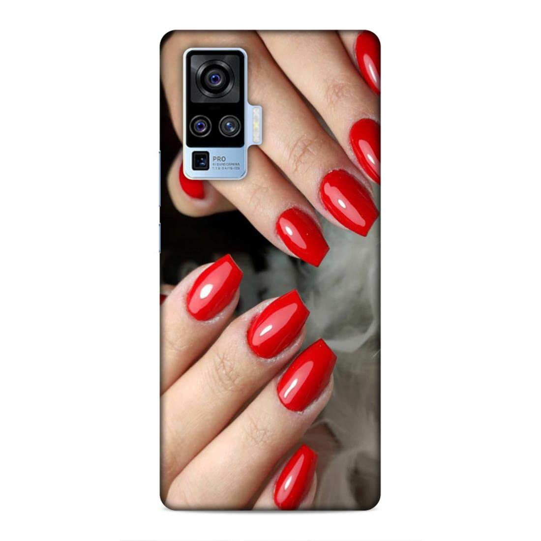 Printed Mobile Back Hard Case Cover for vivo X50 Pro | Red Nails, Nail Paint, Makeup, Girly -2314-image-46