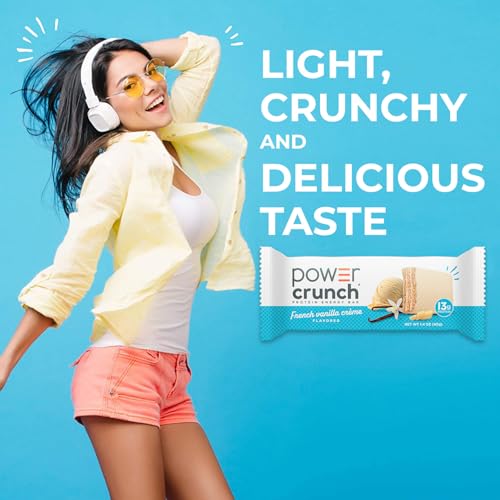 Image of Power Crunch Protein Energy Wafer Bars, French Vanilla Creme, 1.4 Ounce (Pack of 72)