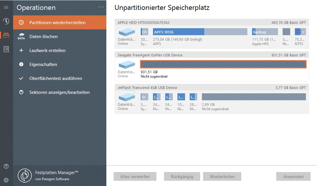 Paragon Festplatten Manager 17 Advanced - Partition kopieren, Festplatte kopieren, Betriebssystem übertragen | 3-PC | 3 Gerät | 1 Benutzer | PC Aktivierungscode per Email
