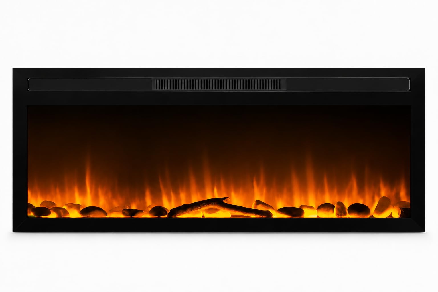 Chemin’Arte - Cheminée Électrique Encastrable LEDs Effet Flammes Élysée - Conçue en France - 91,5 x 17 x 45 cm - Garantie 2 Ans