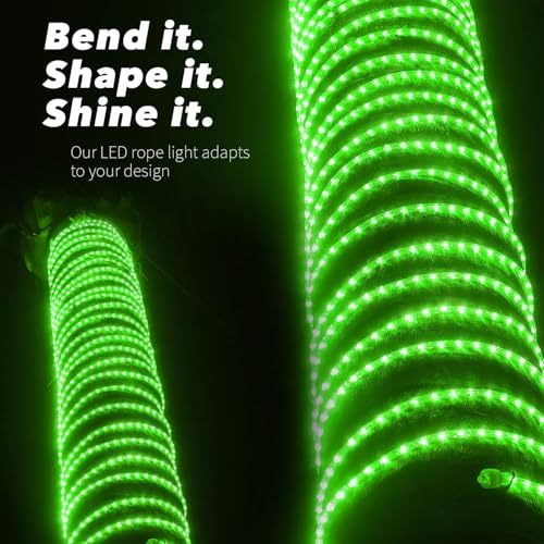 Luz LED en cuerda verde 60 pies 648 LEDs con control miniatura 3