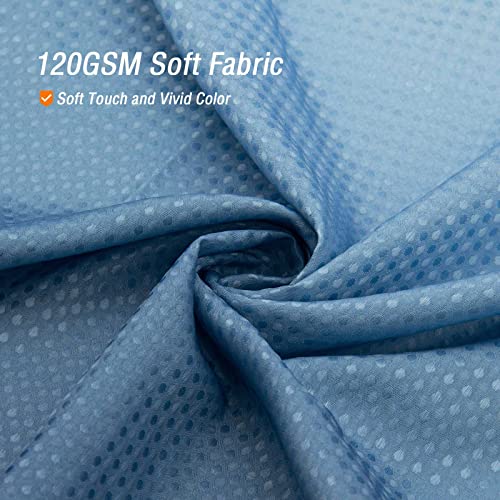 Gibelle Blue Shower Curtain For Bathroom, Waffle Weave Textured Ombre Fabric Shower Curtain Set With Hooks, Water Repellent, Machine Washable, 72 X 72 #TOP2