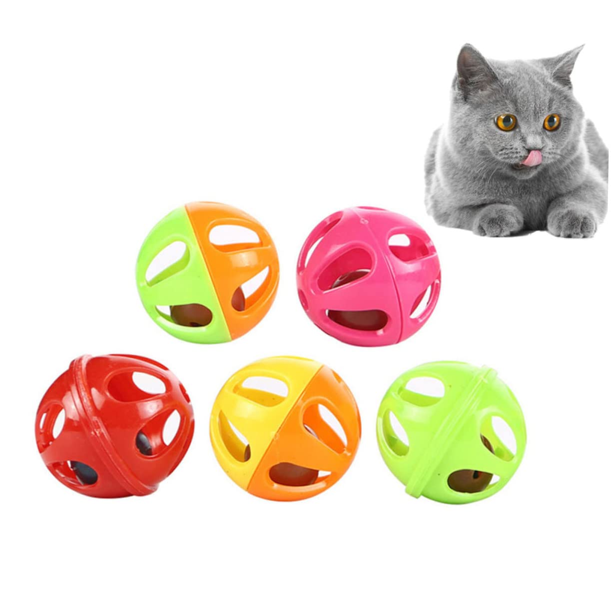 SUPVOX 150pièces Jouets De Jeu pour Chats avec Clochette Balles Creuses Amusantes Coloris Variés Couleurs Aléatoires
