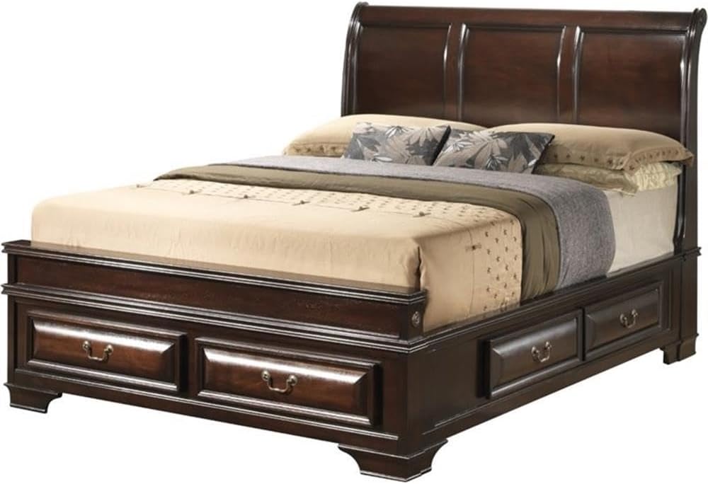 Glory Furniture LaVita Queen Storage Bed in Cappuccino