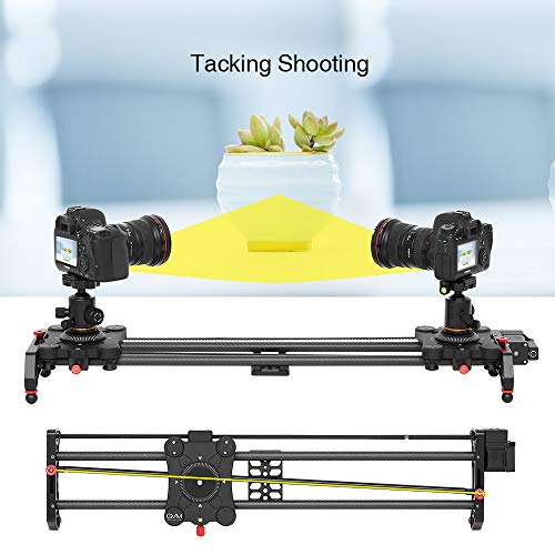 Image of GVM Motorized Camera Slider, 31 inch Carbon Fiber Dolly Rail Camera Slider with Time-Lapse Photography, Tracking Shooting and 120 Degree Panoramic Shooting for Most Cameras, with Remote Controller