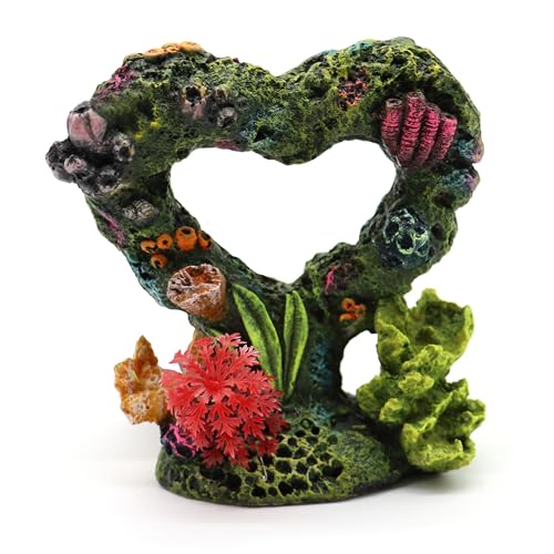 Amtra Deko versunkenes Herz - Dekoration für Süß- und Meerwasser aus Harz, für Aquarien und Fischbecken, ungiftig, 12 x 6,5 x 12,5 cm