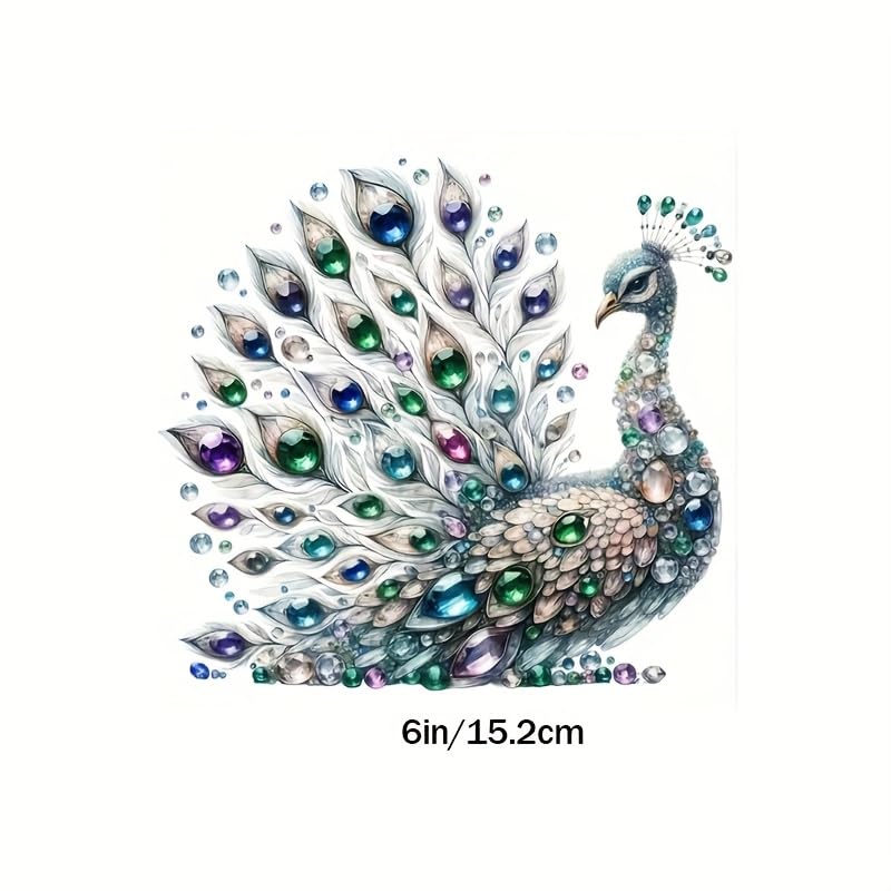 SLGIFT Glass Peacock Vinyl Sticker, Multicolor, 6 Inch, Waterproof, Contemporary Design for Cars, Laptops, Walls