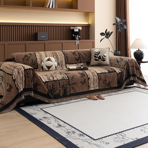 VanderHOME Manta Cubre Sofa Supersuave,Plaid Cama, Manta Decorativa Artística De Lujo para Sofás, Dormitorios y Salones, Resistente a Los Arañazos, Al Desgaste y Duradera 180 * 230cm-Marrón Oscuro