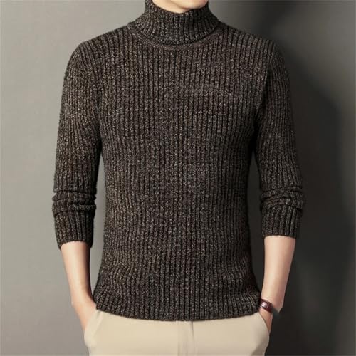 Men's Slim Fit High Neck Sweater Solid Color Knitted Pullover Warm Daily Casual Winter Jumper2