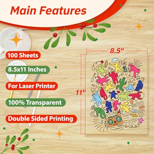 Uinkit Laser Transparency Film 8.5 x 11, 100 Sheets by Uinkit - Image 2