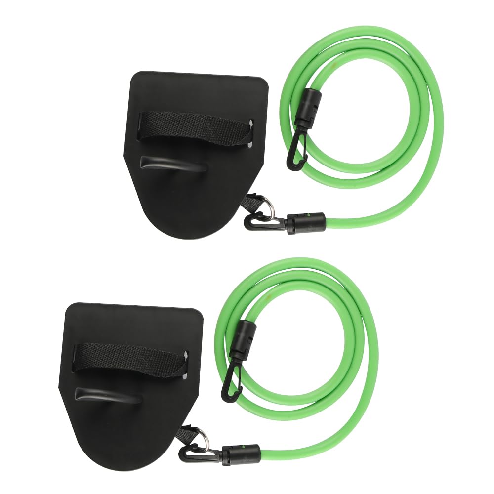 Muiltvoe Land Swimming Trainer With Hand Paddles Resistance Rope Pull Band Fitness Detachable Elastic Band For Improving Arm Strength（Green 50 Lbs）