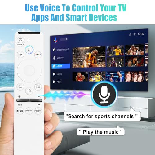 Image of Voice Remote for Samsung Smart TV Remote Control Replacement, Universal for Samsung Remote Control (BN59-01330H / RMCSPR1AP1) for Frame Crystal UHD QLED QLED QN Smart TVs
